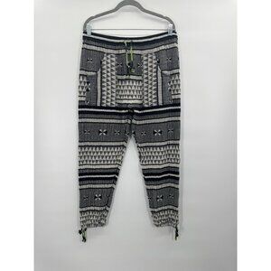UO Large Casual Woven Jogger Devito Drawstring Aztec Print Lounge Indie Grunge